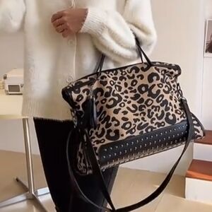 Leopard Print Tote Bag Purse Handbag Oversized Animal Print